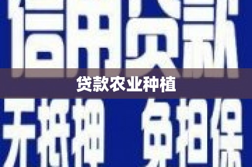 金乡贷款农业种植