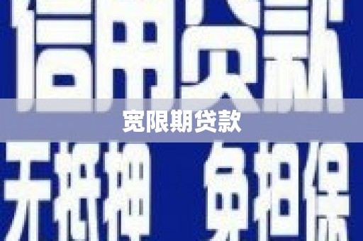 金乡宽限期贷款