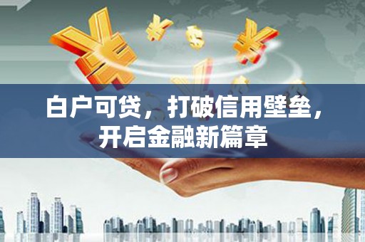 金乡白户可贷，打破信用壁垒，开启金融新篇章