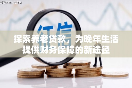 金乡探索养老贷款，为晚年生活提供财务保障的新途径
