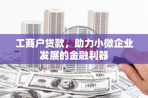 金乡工商户贷款，助力小微企业发展的金融利器