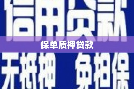金乡保单质押贷款