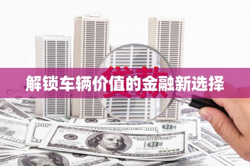 金乡解锁车辆价值的金融新选择