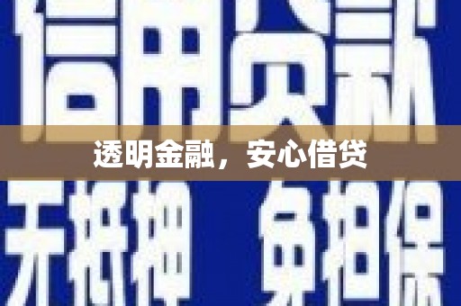 金乡透明金融，安心借贷