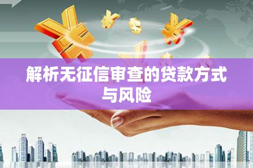 金乡解析无征信审查的贷款方式与风险