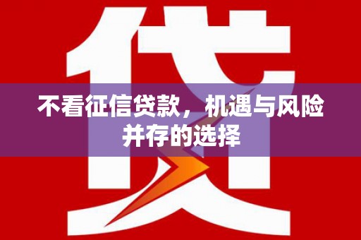 金乡不看征信贷款，机遇与风险并存的选择
