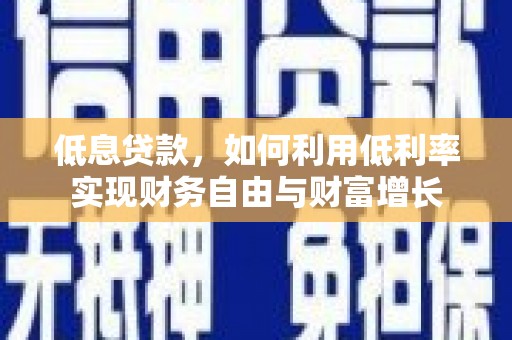 金乡低息贷款，如何利用低利率实现财务自由与财富增长