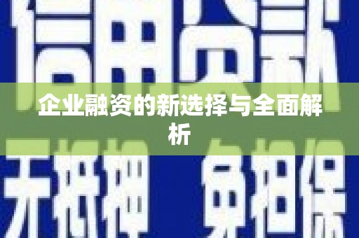 金乡企业融资的新选择与全面解析