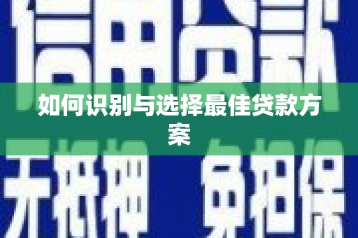 金乡如何识别与选择最佳贷款方案